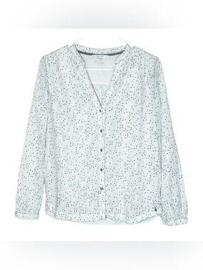 White Stuff white metallic button front blouse with star print size 6000